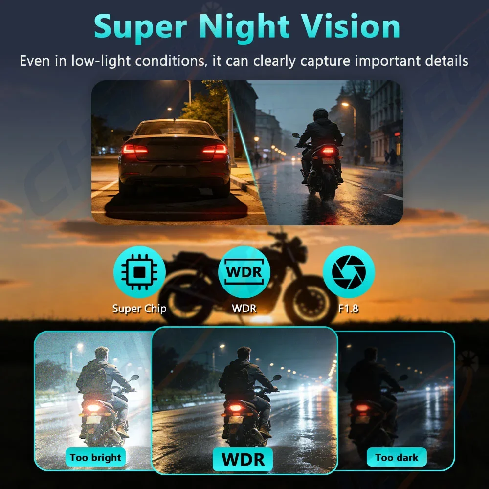 Motorcycle DVR 2K HD WiFi With - Cycling Loop recension och pris