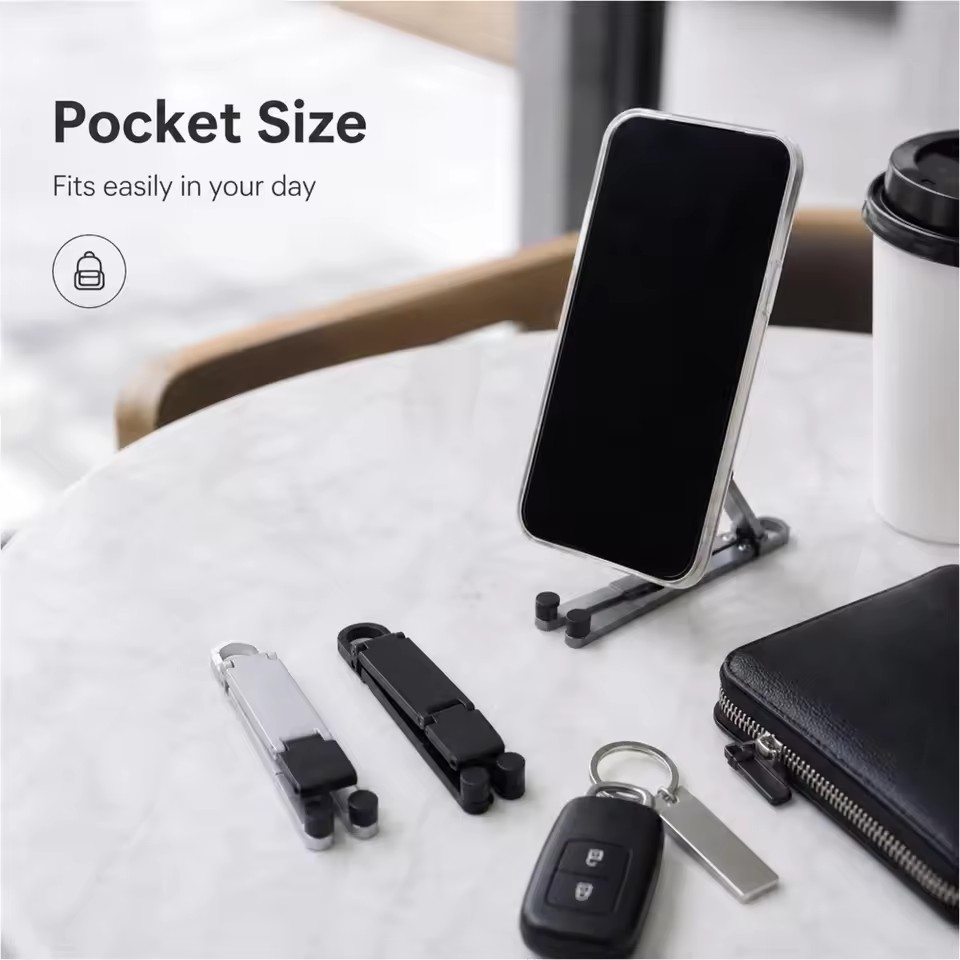 Mini Keychain Foldable Phone B - Kickstand Adjustable recension och pris