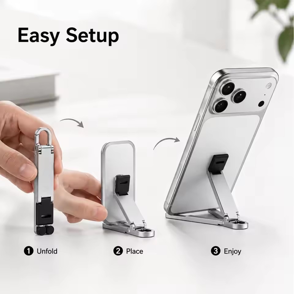 Mini Keychain Foldable Phone B - Kickstand Adjustable recension och pris